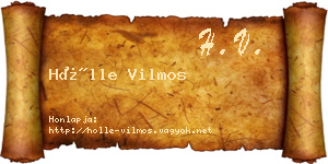 Hölle Vilmos névjegykártya